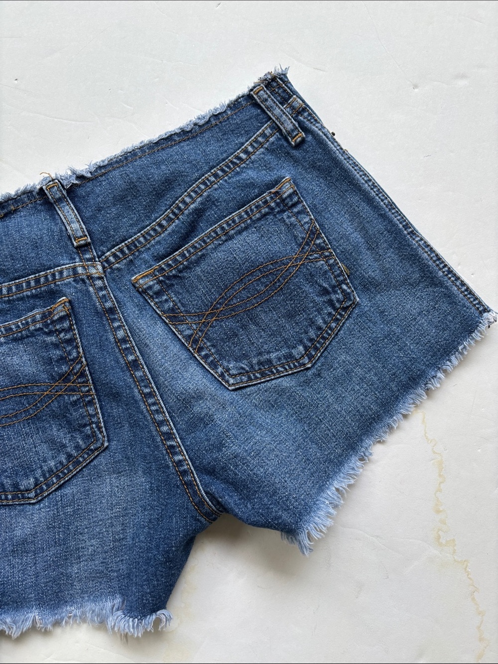 Vintage Abercrombie & Fitch Y2K Hot Low Rise Distressed Short Denim Baddie Sexy - Picture 11 of 17